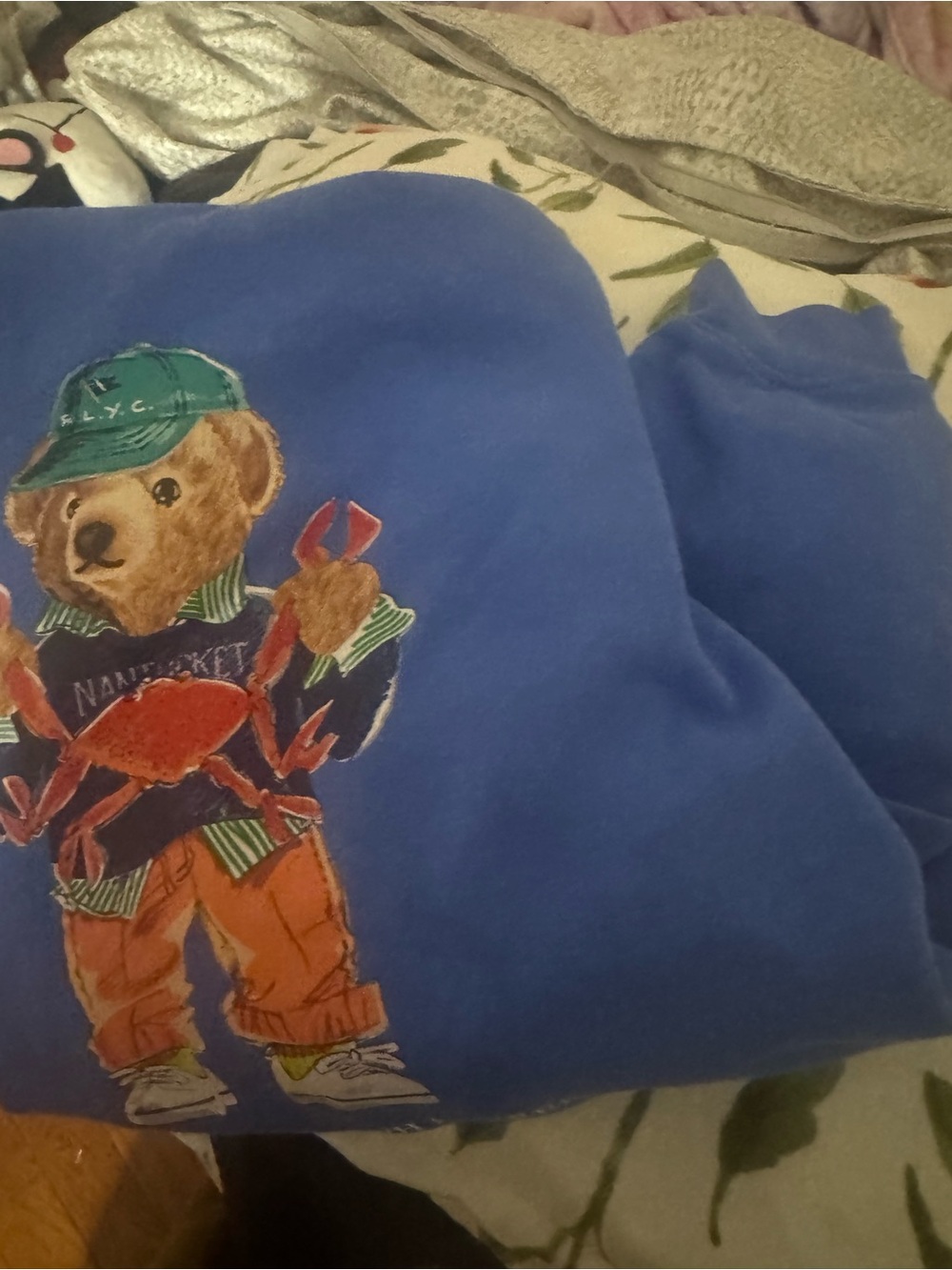 Ralph Lauren Polo Bear Fleece Hoodie in Periwinkle Blue - Picture 2 of 3